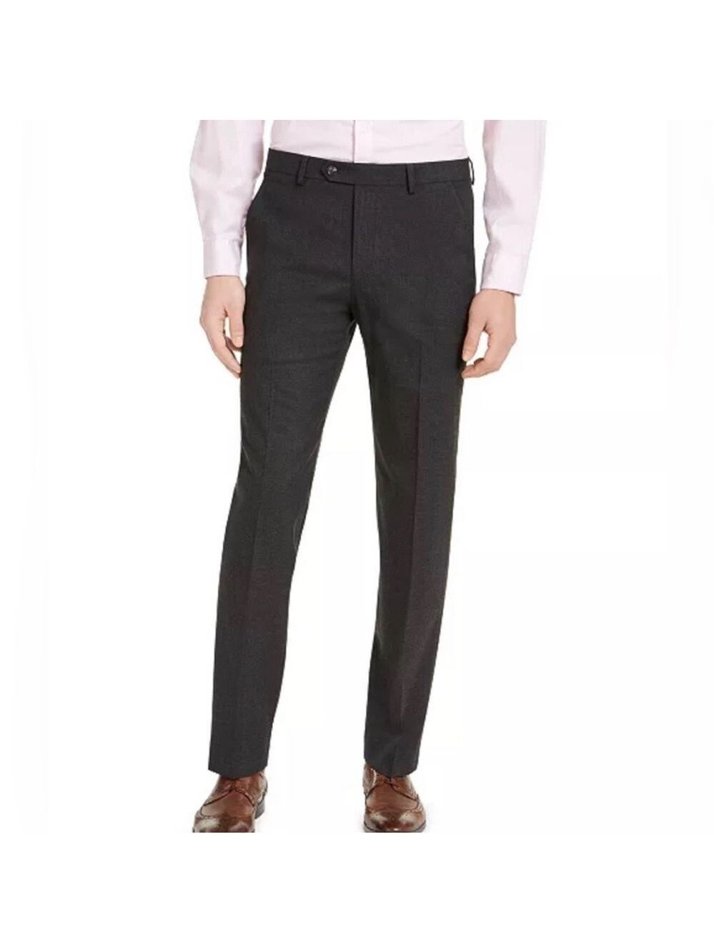 Alfani Men's Slim Fit Stretch Suit Dress Pants in Charcoal 32Wx34L - NWT